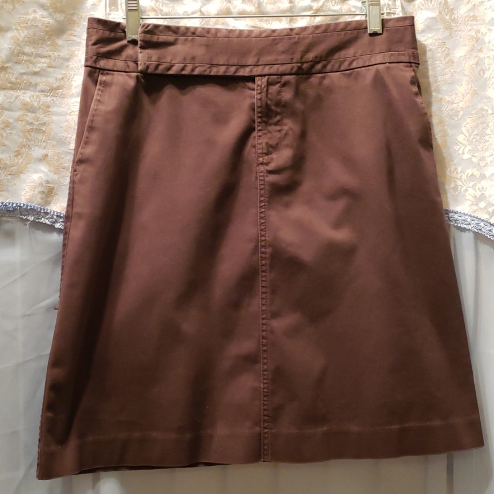 OLD NAVY BROWN A-LINE COTTON/SPANDEX SKIRT SZ 4